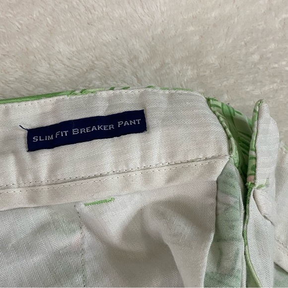Men's Vineyard Vines Slim Fit Breaker Pants Green Pelican Fish Size 32 x 29 - Picture 5 of 9